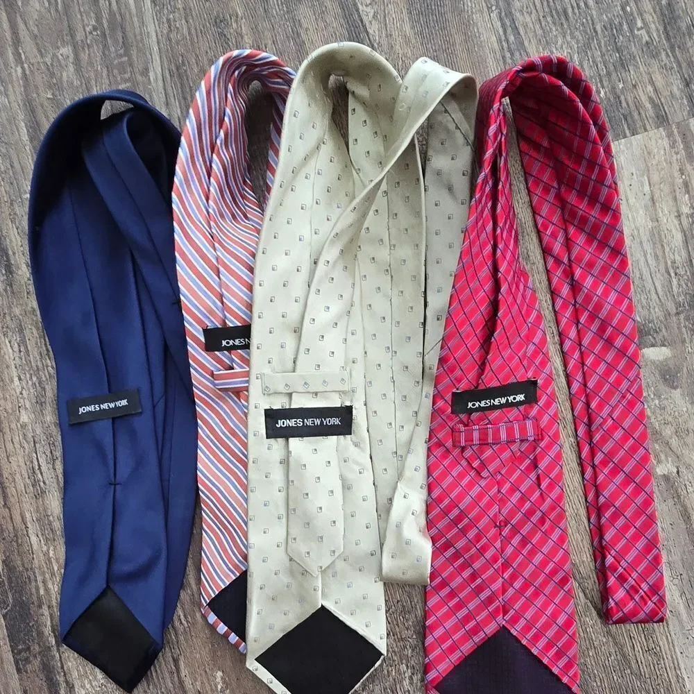 4 Jones New York Elegant Men's Tie Set - Blue, Red, Gold and Orange